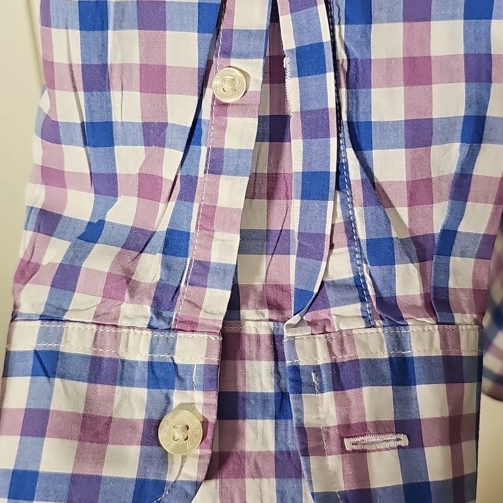 Men's Blue and Purple‎ Checkered Shirt. By J.CREW. SIZE LARGE